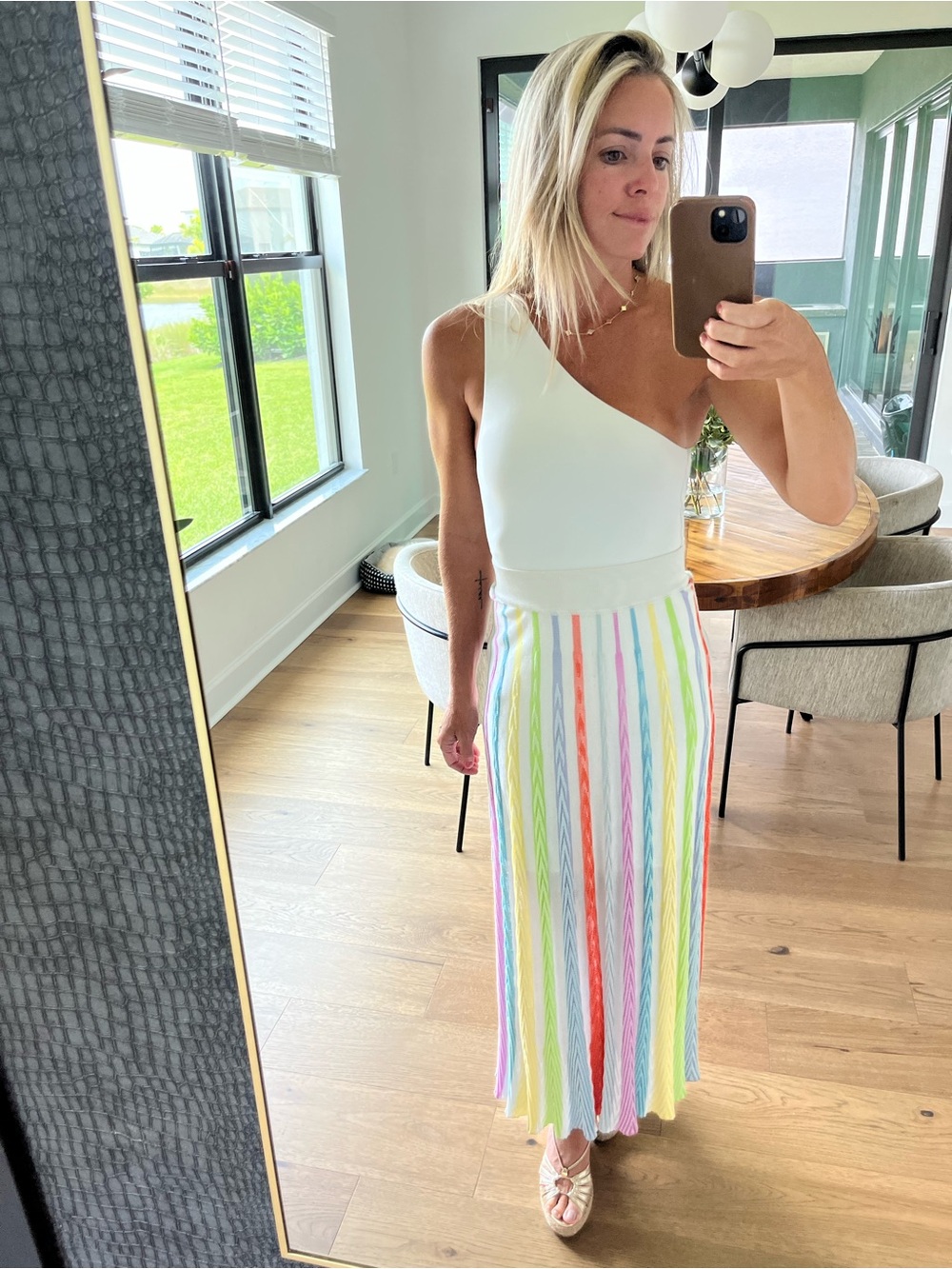 Cecilia Prado Anthropologie Exclusive Rainbow Stripe Knit Maxi Skirt - XS